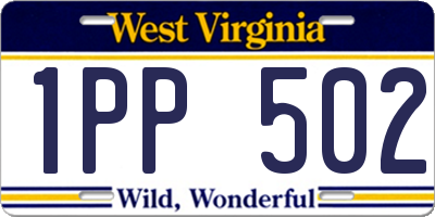 WV license plate 1PP502
