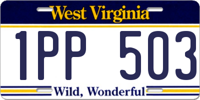 WV license plate 1PP503