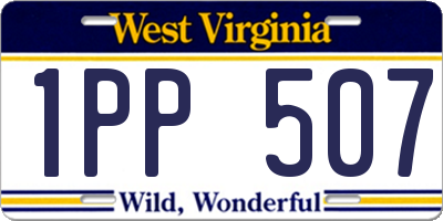 WV license plate 1PP507