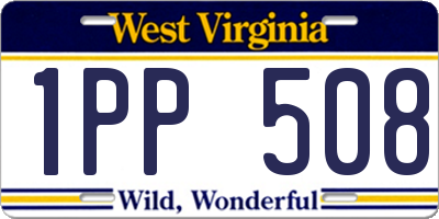 WV license plate 1PP508