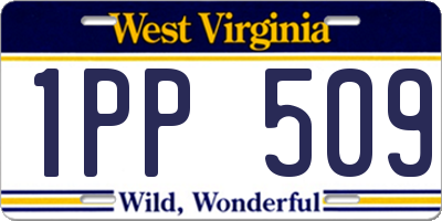 WV license plate 1PP509