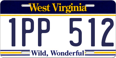 WV license plate 1PP512