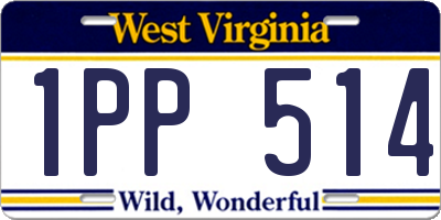 WV license plate 1PP514
