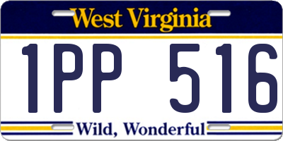 WV license plate 1PP516
