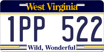 WV license plate 1PP522