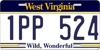 WV license plate 1PP524