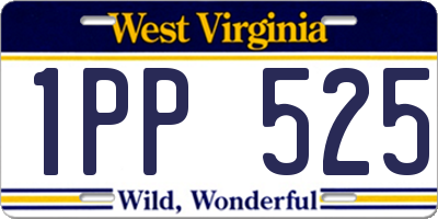 WV license plate 1PP525