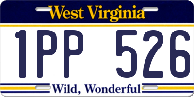 WV license plate 1PP526