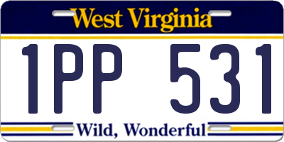 WV license plate 1PP531