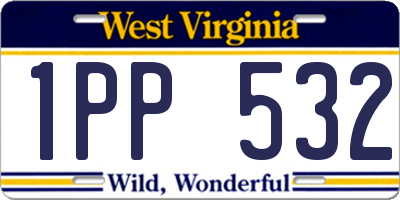 WV license plate 1PP532