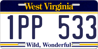 WV license plate 1PP533