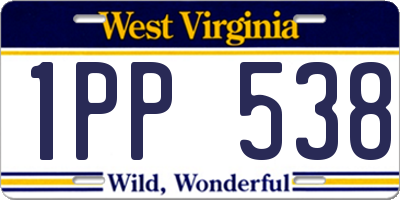 WV license plate 1PP538