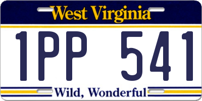 WV license plate 1PP541