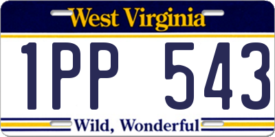 WV license plate 1PP543