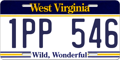 WV license plate 1PP546