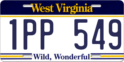 WV license plate 1PP549