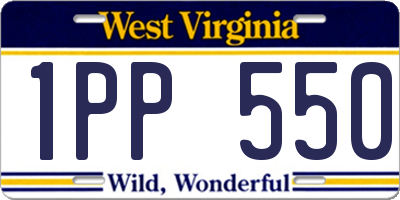 WV license plate 1PP550