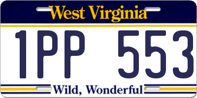 WV license plate 1PP553