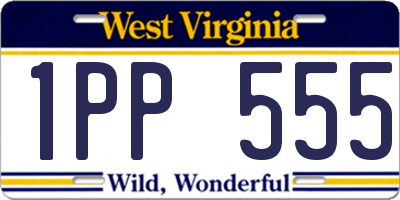 WV license plate 1PP555