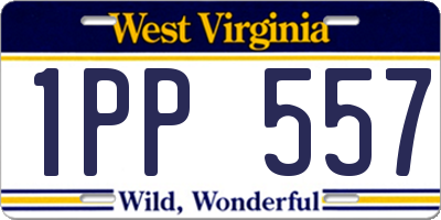 WV license plate 1PP557
