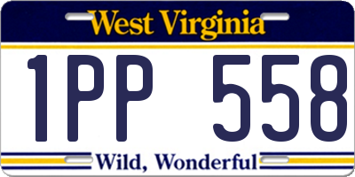 WV license plate 1PP558