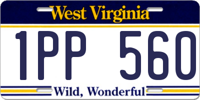 WV license plate 1PP560