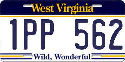 WV license plate 1PP562