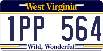 WV license plate 1PP564