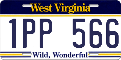 WV license plate 1PP566