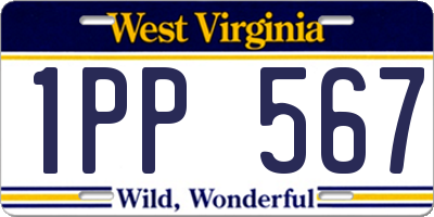 WV license plate 1PP567