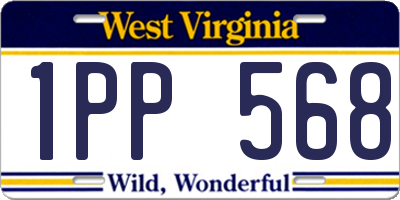 WV license plate 1PP568