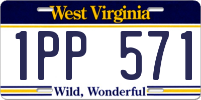 WV license plate 1PP571