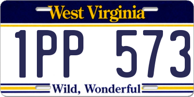 WV license plate 1PP573