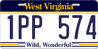 WV license plate 1PP574