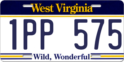 WV license plate 1PP575