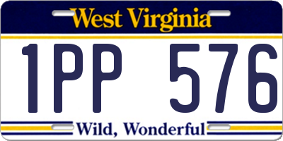 WV license plate 1PP576