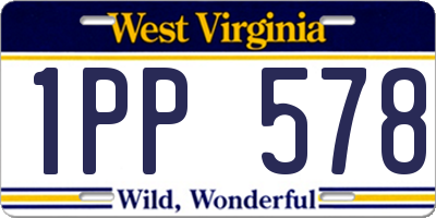 WV license plate 1PP578