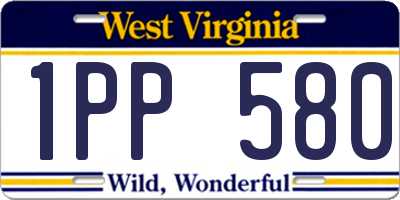 WV license plate 1PP580