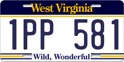 WV license plate 1PP581