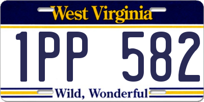 WV license plate 1PP582