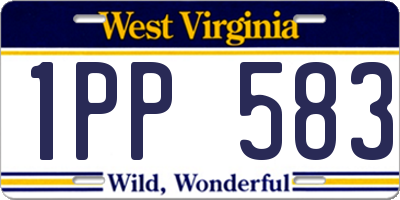 WV license plate 1PP583