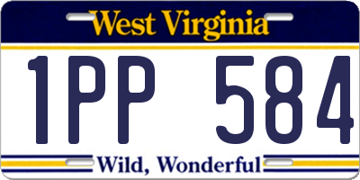 WV license plate 1PP584