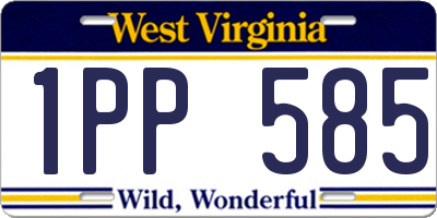 WV license plate 1PP585