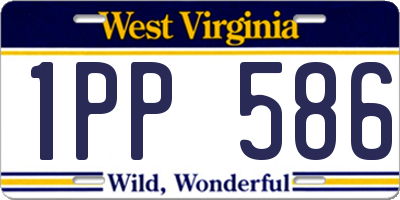 WV license plate 1PP586