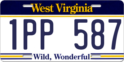 WV license plate 1PP587