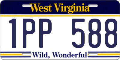 WV license plate 1PP588