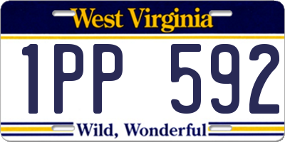 WV license plate 1PP592