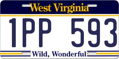 WV license plate 1PP593