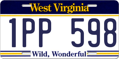 WV license plate 1PP598