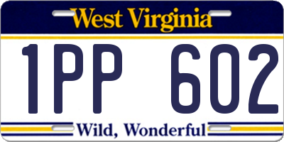 WV license plate 1PP602